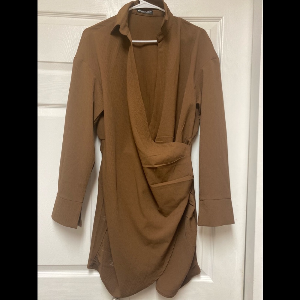 SHEIN SXY Surplice Neck Wrap Hem Dress